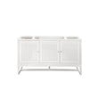 bathroom vanity 60 inch double sink James Martin Cabinet Glossy White Traditional
