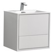 Bathroom Vanities KubeBath DeLusso White DL24-GW 0707568644737 Under 30 Modern White Wall Mount Vanities With Top and Sink 25 