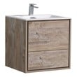 Bathroom Vanities KubeBath DeLusso Nature Wood DL24-NW 0707568644751 Under 30 Modern Wall Mount Vanities With Top and Sink 25 