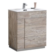 Bathroom Vanities KubeBath Milano Nature Wood KFM30-NW 0710918196213 Under 30 Modern With Top and Sink 25 