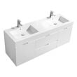 Bathroom Vanities KubeBath Bliss White BSL60D-GW 0707568640265 Double Sink Vanities 50-70 Modern White Wall Mount Vanities With Top and Sink 25 