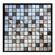 glass and metal tile Legion Furniture Silver & Brown