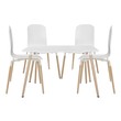 blue chairs dining room set Modway Furniture Dining Sets White