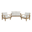 aluminum patio sectional Modway Furniture Sofa Sectionals Natural White