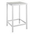 round glass bar height table Modway Furniture Bar and Dining White Light Gray