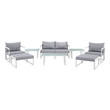 four piece patio furniture set Modway Furniture Sofa Sectionals White Gray