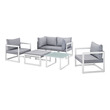 patio conversation pieces Modway Furniture Sofa Sectionals White Gray