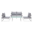 outdoor chaise loveseat Modway Furniture Sofa Sectionals White Gray