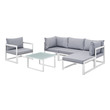 outdoor metal sectional couch Modway Furniture Sofa Sectionals White Gray
