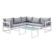 garden corner sofa lounge set Modway Furniture Sofa Sectionals White Gray