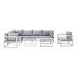 corner garden furniture cover Modway Furniture Sofa Sectionals White Gray
