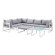 patio conversation Modway Furniture Sofa Sectionals White Gray