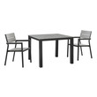 free table and chairs Modway Furniture Bar and Dining Outdoor Dining Sets Brown Gray