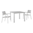 patio garden set Modway Furniture Bar and Dining Outdoor Dining Sets White Light Gray