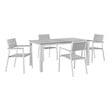 portable dining table set Modway Furniture Bar and Dining White Light Gray
