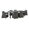 teak wood dining table and chairs Modway Furniture Bar and Dining Brown White