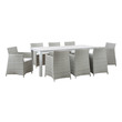 teak dining table set Modway Furniture Bar and Dining Gray White