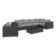 corner l couch Modway Furniture Sofa Sectionals Canvas Gray