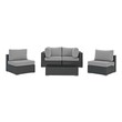 white aluminum patio dining set Modway Furniture Sofa Sectionals Canvas Gray