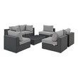 love seat for patio Modway Furniture Sofa Sectionals Canvas Gray