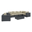 very 3 piece living room set Modway Furniture Sofa Sectionals Canvas Antique Beige