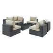 outdoor chair sets Modway Furniture Sofa Sectionals Canvas Antique Beige