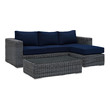 black patio sectional sofa Modway Furniture Sofa Sectionals Canvas Navy