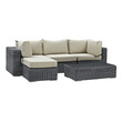 outdoor corner dining sofa Modway Furniture Sofa Sectionals Canvas Antique Beige