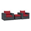 cushion set for outdoor furniture Modway Furniture Sofa Sectionals Canvas Red