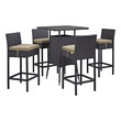outdoor wood high top table Modway Furniture Bar and Dining Espresso Mocha