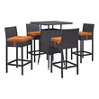 polywood bar height table and swivel chairs Modway Furniture Bar and Dining Espresso Orange