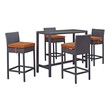 outdoor bar with 4 chairs Modway Furniture Bar and Dining Espresso Orange