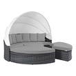 Outdoor Beds Modway Furniture Summon Canvas Gray EEI-1997-GRY-GRY 889654119524 Daybeds and Lounges Gray Grey Aluminum Frame Aluminum Alumin Aluminum Synthetic Rattan Daybed With Canopy 