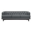 black velvet sectional sofa Modway Furniture Sofas and Armchairs Gray