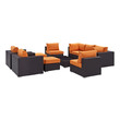 high back corner garden sofa Modway Furniture Sofa Sectionals Espresso Orange