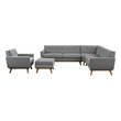 black sectional couches for sale Modway Furniture Sofas and Armchairs Expectation Gray