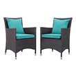 2 person bistro set Modway Furniture Bar and Dining Espresso Turquoise