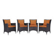 folding chairs for dining table Modway Furniture Bar and Dining Espresso Orange