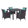 dining table cover with chair cover Modway Furniture Bar and Dining Espresso Turquoise
