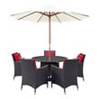 wooden patio tables Modway Furniture Bar and Dining Espresso Red