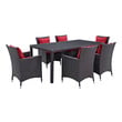 fold up table and chairs Modway Furniture Bar and Dining Espresso Red