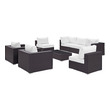 corner patio sectional Modway Furniture Sofa Sectionals Espresso White