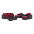 4 piece outdoor furniture Modway Furniture Sofa Sectionals Espresso Red