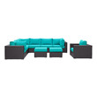 black and white outdoor patio set Modway Furniture Sofa Sectionals Espresso Turquoise