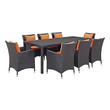 bistro kitchen table and chairs Modway Furniture Bar and Dining Espresso Orange