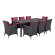 portable dining set Modway Furniture Bar and Dining Espresso Red
