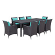 fold up table and chair set Modway Furniture Bar and Dining Espresso Turquoise