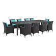 chair rattan Modway Furniture Bar and Dining Espresso Turquoise