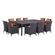 small garden tables Modway Furniture Bar and Dining Espresso Orange