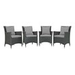 Dining Room Sets Modway Furniture Sojourn Canvas Gray EEI-2243-CHC-GRY-SET 889654139362 Bar and Dining Gray Grey Set of 2 Set of 3 Set of 4 Set Dining Canvas Gray Gray 